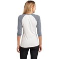 thumbnail image 3 of Juniors 50/50 3/4-Sleeve Raglan Tee - Heathered Nickel/White - Medium, 3 of 4