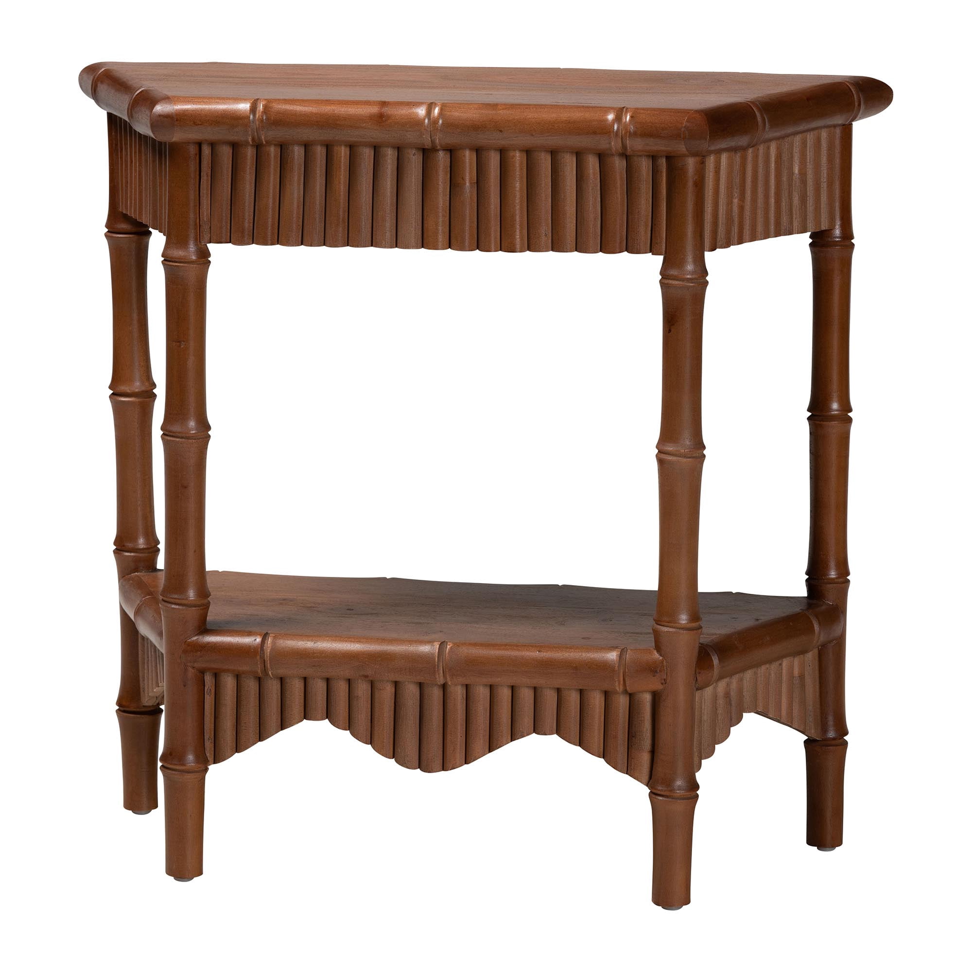 bali & pari Alessa Boho Console Table, 34 in., Mahogany Brown