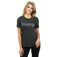 thumbnail image 2 of Happy Cursive Women's Fashion Relaxed T-Shirt Tee Charcoal Grey Large, 2 of 3