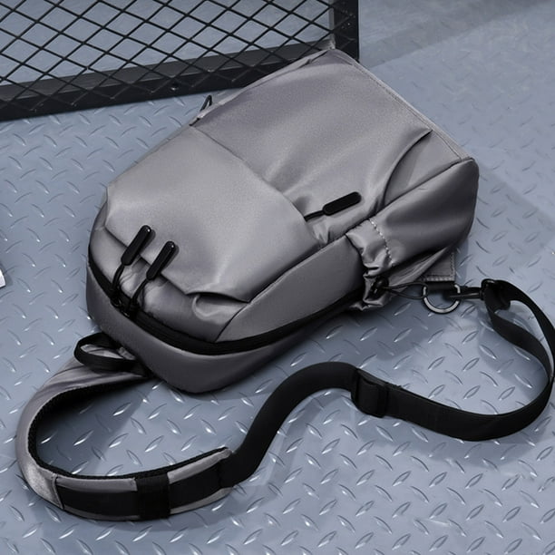 Riñonera impermeable para hombre | Elegante mochila bandolera pequeña | Bolsa de viaje ligera de poliéster | Correa ajustable izquierda-derecha | Mochila informal para exteriores para hombre