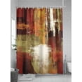 thumbnail image 5 of Fsddascl Burnt Orange Shower Curtain Set - 72" x 78" Washable Bathtub Curtain with 12 Hooks, Fall Modern Oil Painting Abstract Art Green Brown Waterproof Fabric Stall Shower Curtains for Bathroom, 5 of 6