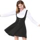 thumbnail image 1 of AllegK Dde San Patricio Vestido Decoración De Botones Por EnciDe rodilDobladillo Acampanado FalDe Tirantes PaMujer Negro XL, 1 of 7
