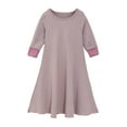 thumbnail image 6 of HomeGardon Baby Girl Dress Girls Cotton Long Sleeve Solid Color Round Neck Dress Lace Turban Two Piece Muslim Children's Clothing Purple 2-9 Years, 6 of 9