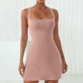 thumbnail image 2 of Robe Corsage à Encolure Carrée pour Femme - Robe Mini Évasée Extensible Sans Manches Type Camisole pour Fête et Boîte de Nuit, 2 of 5