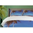 thumbnail image 4 of Ambesonne Summer Duvet Cover Sets, Ocean Palms Warm Beach, 2-King, Navy Cream Green, 4 of 7