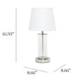 thumbnail image 3 of Lampe de Table en Verre Encastré Nickel Brossé et Blanc de 16,93 Pouces, 3 of 6