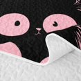 thumbnail image 5 of Manfei Cute Abstract Cat Quilt King, Cartoon Kitten King Coverlet Set, Black Pink, 3-Piece, 1 Bedspread and 2 Pillowcases, 5 of 7