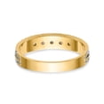 thumbnail image 5 of 14k Yellow Gold Ring Wedding Band Diamond 0.05 ct and Rhodium AA Quality 1/20 carat Trio Ladies Complete, 5 of 8