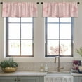 thumbnail image 3 of LALILO Kitchen Curtain Valance Pink And White Ornamental Rod Pocket Window Curtain 52"x 18" Set of 2, 3 of 5