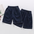 thumbnail image 5 of Angala Child Shorts Elastic Waist Solid Denim Shorts Summer Relaxed Fit Breathable Dailywear Toddler Boys Shorts Size 2-3 Years Dark Blue, 5 of 8
