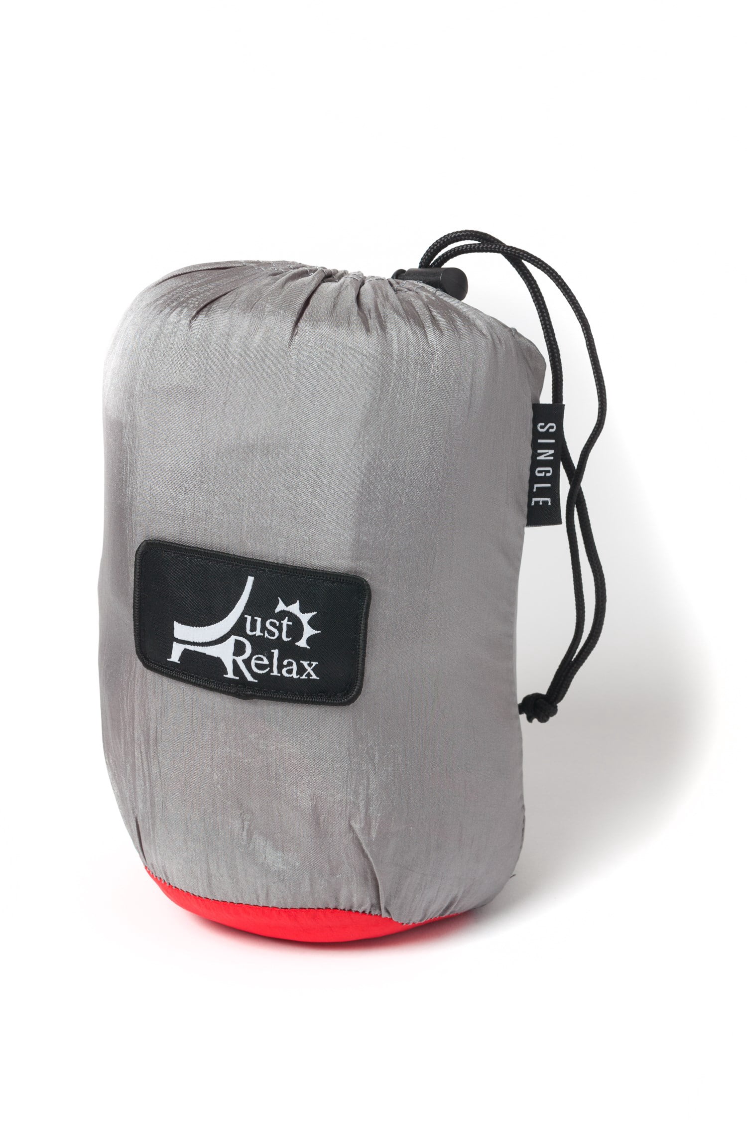 Just Relax Single Portable Lightweight Camping Hammock With KISH Bug Repellent, 10.6x5 Feet, Grey-Red