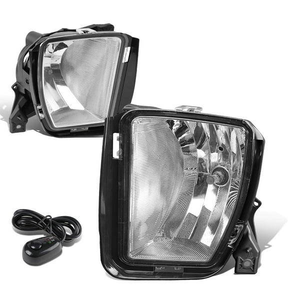 DNA Motoring For 13-18 RAM 1500 Chrome Lens Bumper Fog Light Lamps Pair w/Wiring Harness Switch