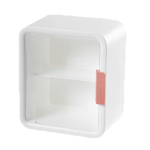 Caja de almacenamiento para casa de muñecas, vitrina, 2 capas, puerta transparente, color blanco