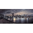 thumbnail image 2 of Frank, Assaf 18x10 White Modern Wood Framed Museum Art Print Titled - Brooklyn Bridge and Manhattan skyline, New York, 2 of 4