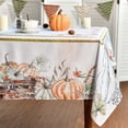 thumbnail image 2 of Pumpkin Fall Tablecloth 60x84 Inch, Autumn Thanksgiving Harvest Vintage Washable Table Cover for Party Picnic Dinner Decor, 2 of 6