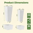 thumbnail image 2 of All-Weather  White Rattan Planter Set of 2, Two 24" Tall Outdoor Plant Pots, Removable Liners, Drainage Holes, Garden Flower Pots for Patio, Porch, Backyard, 2 of 6