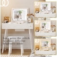 IRONCK Modern White Vanity Desk with Large LED Flip Top Mirror, Makeup ...