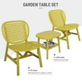 thumbnail image 6 of Syngar 3 Piece Patio Bistro Sets, Outdoor Chairs Set with Widened Seat, All-Weather Bistro Set, Backyard Conversation Chairs Set with 2 Armchairs and Coffee Table with Open Shelf, Yellow, 6 of 10