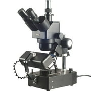 5X-80X Jewelry Gem Trinocular Stereo Microscope with Three Lights