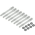 thumbnail image 1 of Uxcell 8Pcs Ejes de Dardos de Aluminio con Rosca 2BA, Accesorios de Reemplazo con Anillos de Goma para Punta de Acero, Plata 35mm, 1 of 5
