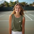 thumbnail image 5 of Dalix Ghost Embroidered Muscle Tank Sleeveless Cotton Soft Summer Womens in Military Green M Medium, 5 of 5