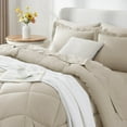 thumbnail image 2 of Juego de edredón CozyLux Queen Oatmeal para todas las estaciones, 7 piezas, 2 of 7