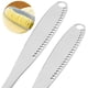 thumbnail image 3 of 2 Piezas Esparcidor de cuchillos de mantequilla Acero inoxidable, 3 en 1 Esparcidor de mantequilla de queso Rallador rizador con borde dentado, Rodillo defría Utensilios de cocina Herramientas oso de fresa Hogar, 3 of 5