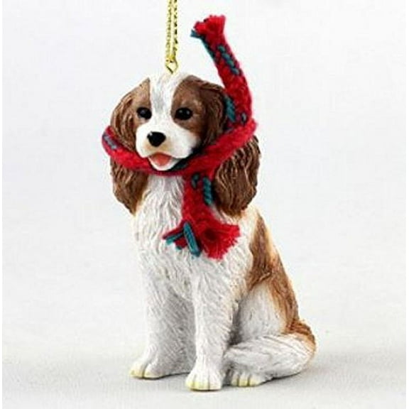 Cavalier King Charles Spaniel with Scarf Christmas Ornament (Large 3 inch version) Dog