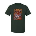 thumbnail image 2 of Wild Bobby, Colorful Painted Tiger, Animal Lover, Men Graphic Tees, Forest Green, 5XL, 2 of 3