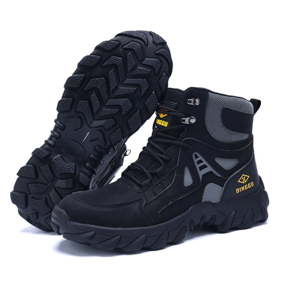 SKIUHS Men's High Top Steel Toe Work Boots – Non-Slip, Lightweight & Durable Industrial Safety Boots for Construction