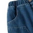 thumbnail image 3 of Xmarks Baby Boys Shorts Toddlers Denim Jeans Shorts Elastic Waist Summer Casual Short Pants Dark Blue 1-2Y, 3 of 8