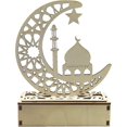 thumbnail image 3 of Lámpara de madera LED de Ramadán Eid Mubarak, decoración del festival musulmán del Ramadán Crescent Star La Free, 3 of 5