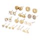 thumbnail image 5 of GOOHOCHY 24 pares de elegantes pendientes de perlas Pendientes de perlas Pendientes de moda Juego de pendientes de aleación creativos (dorado), 5 of 7