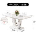 thumbnail image 2 of NYEESS 63" White Faux Marble Rectangular Dining Table for 6-8, Modern Style with MDF Base, Scratch Resistant, for Kitchen or Dining Room, 2 of 10