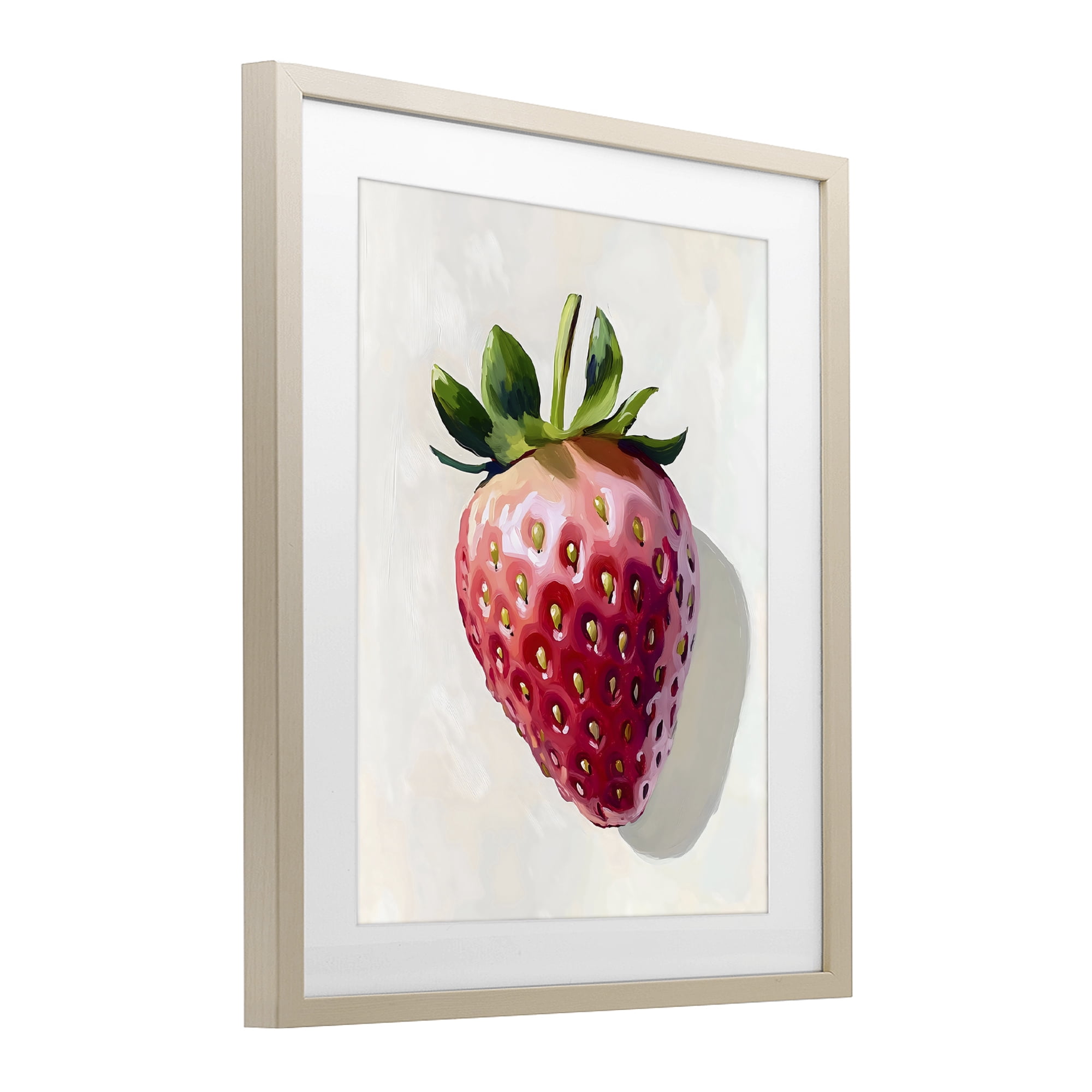 Stupell Industries Juicy Shine Strawberry Birch Framed Print Under Glass, design by The Prints Vibe