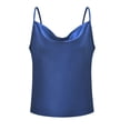 thumbnail image 5 of HOMBOM Navy Camisoles Sleeveless V-neck Silk Chiffon Solid Trendy Tops for Women Clearance M, 5 of 9