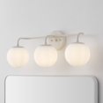 thumbnail image 2 of Jonathan Y 25" 3-Light Metal/Frosted Glass Contemporary LED Vanity Light, Almond, 2 of 7