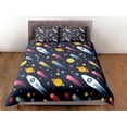 thumbnail image 3 of Stars And Spaceships Doona Cover Kids, Galaxy Bed Set Full, King,, 3 of 4
