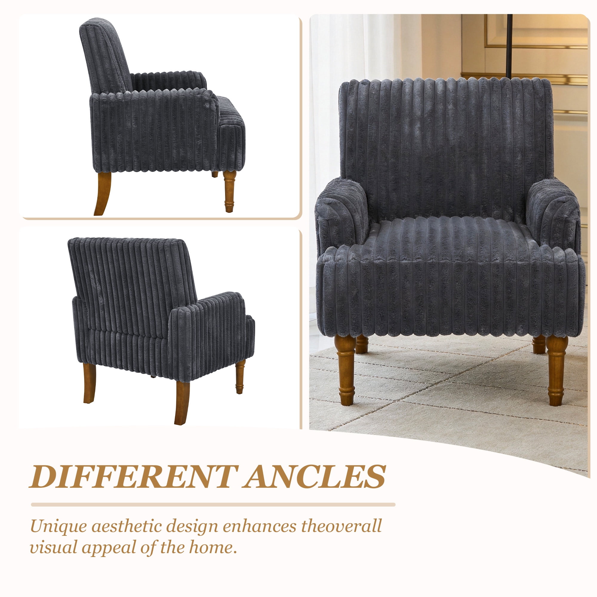 MOONMISS Accent Chair for Living Room,Dark Gray