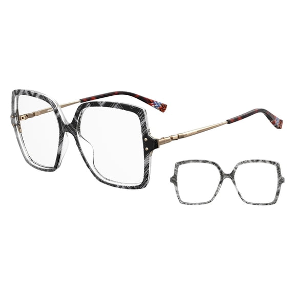 Missoni 5 Full Rim Rectangular White Black Pattern Eyeglasses