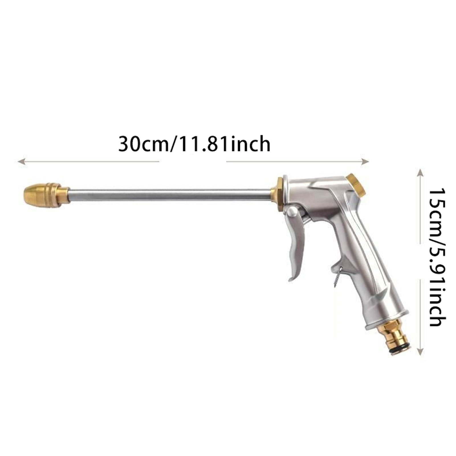 High Pressure Garden Hose Nozzle, Metal Water Spray Gun with Adjustable Pressure for Car Washing & Garden Cleaning