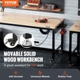 thumbnail image 3 of VEVOR Heavy-Duty A3 Steel Workbench with Hardwood Top, 220lbs Capacity, 1500W, 0.47" Thick, 1.5m Cable, 4 AC Outlets, 2 USB Ports, and 30 Hooks, 3 of 12