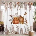 thumbnail image 2 of Fall Pumpkin Pine Floral Shower Curtain,Polyester Waterproof Bathroom Decor Set With Hooks,72 W x72 H Inch, 2 of 7