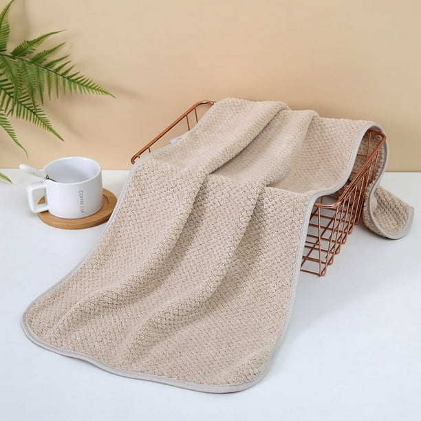 Nvzi Toalla de vellón de coral de alta densidad, 2 piezas, toalla de mano súper suave de algodón para el hogar, altamente absorbente, 35x75cm (color café)
