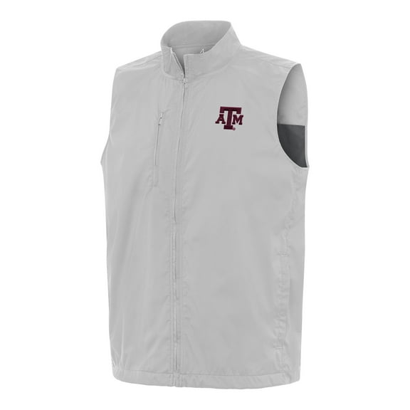 Men's Antigua Heather Gray Texas A&M Aggies Brisk Full-Zip Vest