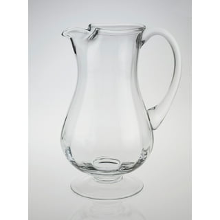 Barski Handmade Round Glass Pitcher with Handle, with Spout, Ice Lip, 64 oz. Made in Europe