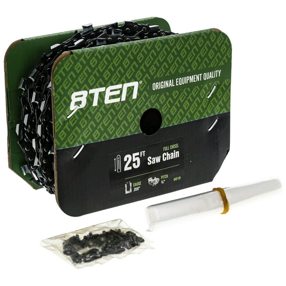 8TEN Chainsaw Chain Bulk Reel Full Chisel 25 Foot .058 3/8 Pitch 810-CCC2231R