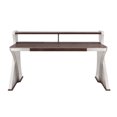 thumbnail image 2 of Bureau Brancaster en Cuir Brun Rétro et Aluminium, 2 of 4