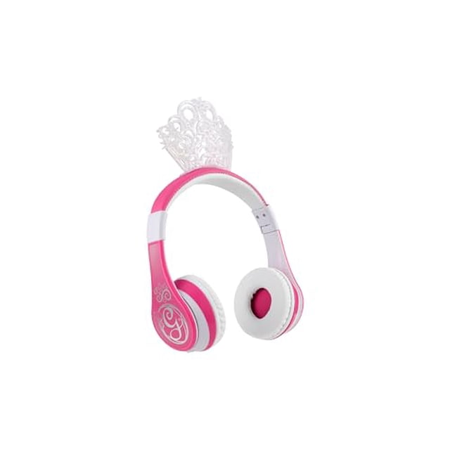 eKids Wicked Glinda Auriculares Bluetooth, auriculares inalámbricos con micrófono incluye cable auxiliar, auriculares plegables para niños con volumen reducido para la escuela, el hogar o los viajes
