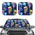 thumbnail image 2 of Balery Transparent Jellyfishes Sun Shield 2 Pack For Car Front Windows Foldable Sun Visor Protector Blocks Max Uv Rays And Keeps Your Vehicle Cool For Most Sedans Suv Truck, 2 of 7